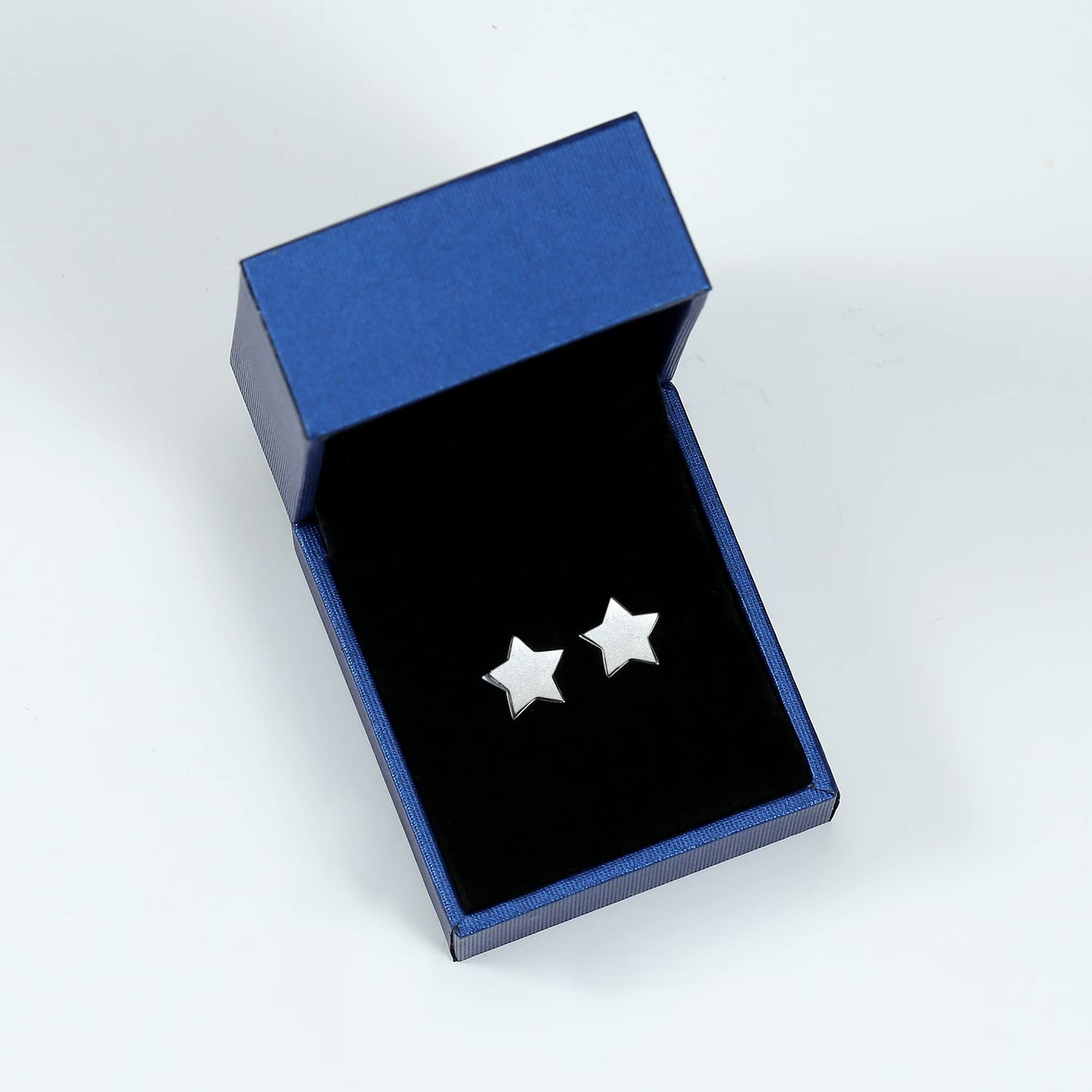 925 Sterling Silver Star Stud Earrings 5mm-10mm Options, Stars Studs Brushed Finish Design Hypoallergenic Jewelry (5mm)