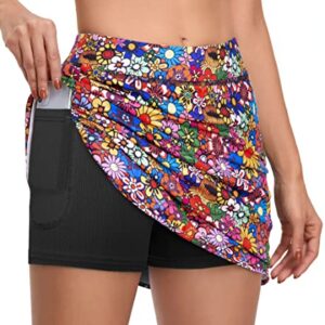 CHICHO Women's Athletic Skirt Tennis Skort with Pockets Golf Skirts UPF 50+ Workout Running Sport Skorts