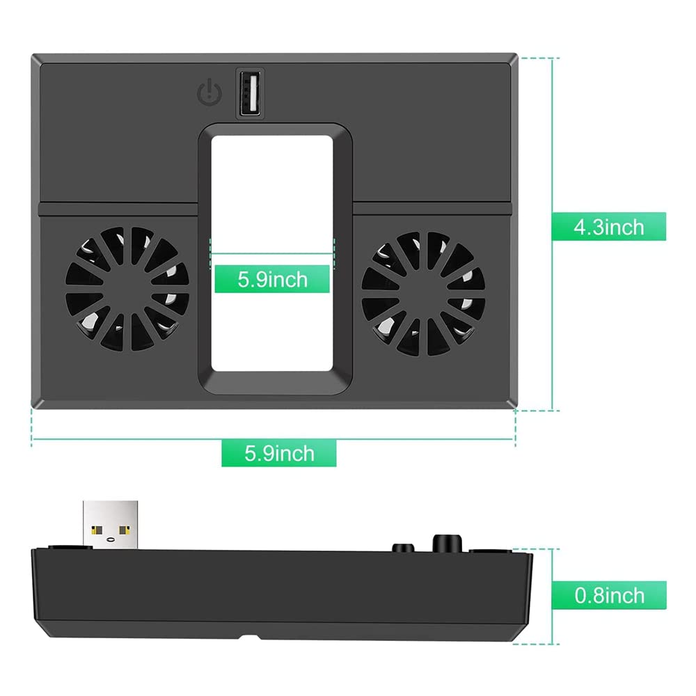 Cooling Fan Compatible for Xbox Series X, External Cooler Game Console Cooling Systems with 2 Cooling Fan and 1 USB Port