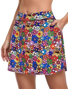 chicho women's athletic skirt tennis skort with pockets golf skirts upf 50+ workout running sport skorts