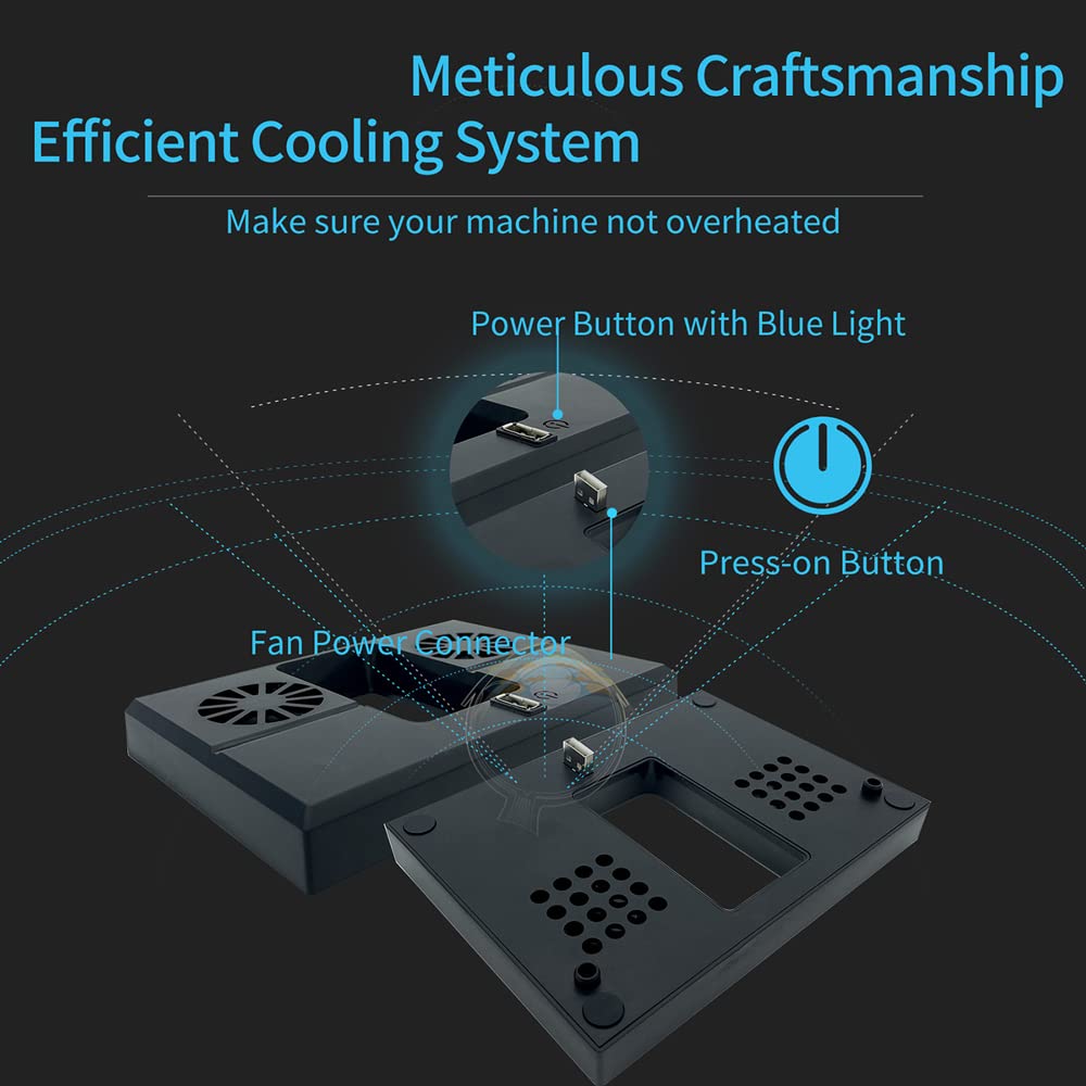 Cooling Fan Compatible for Xbox Series X, External Cooler Game Console Cooling Systems with 2 Cooling Fan and 1 USB Port