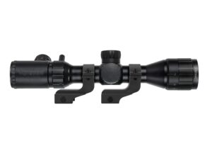 monstrum 3-9x32 ao rifle scope with illuminated range finder reticle and parallax adjustment | offset cantilever scope rings | bundle