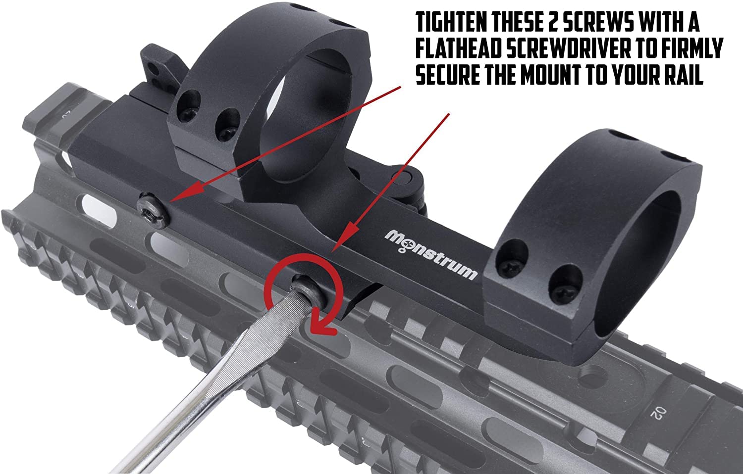 Monstrum 3-9x32 AO Rifle Scope with Illuminated Range Finder Reticle and Parallax Adjustment | ZR252 Quick Release Scope Mount | Flat Dark Earth | Bundle