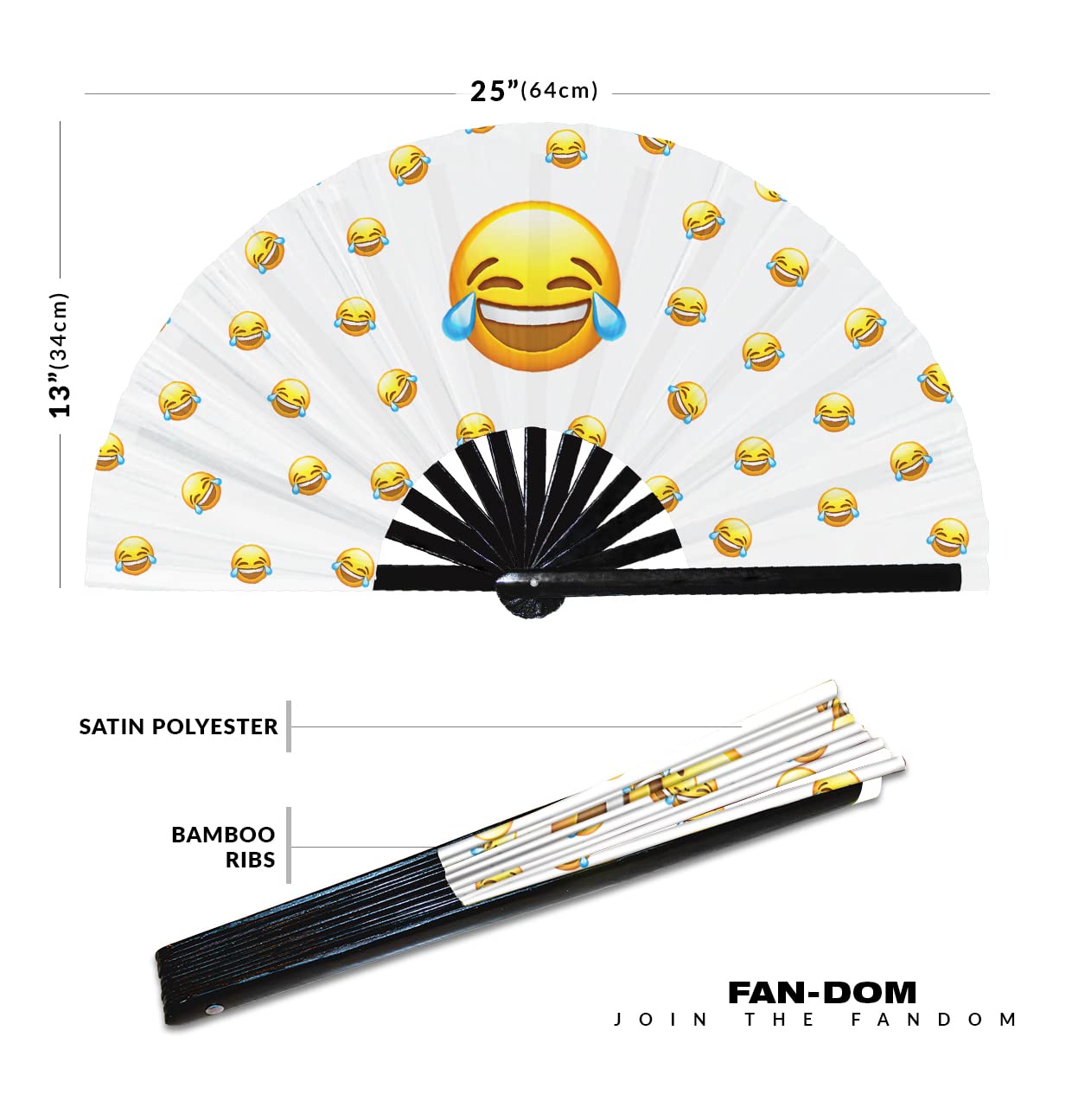 Emoji Hand Fan UV Glow Foldable Bamboo Fan Emoticon Smiley Heart Like Cry Love High Five Stickers Icons Handheld Fans (Style 9)