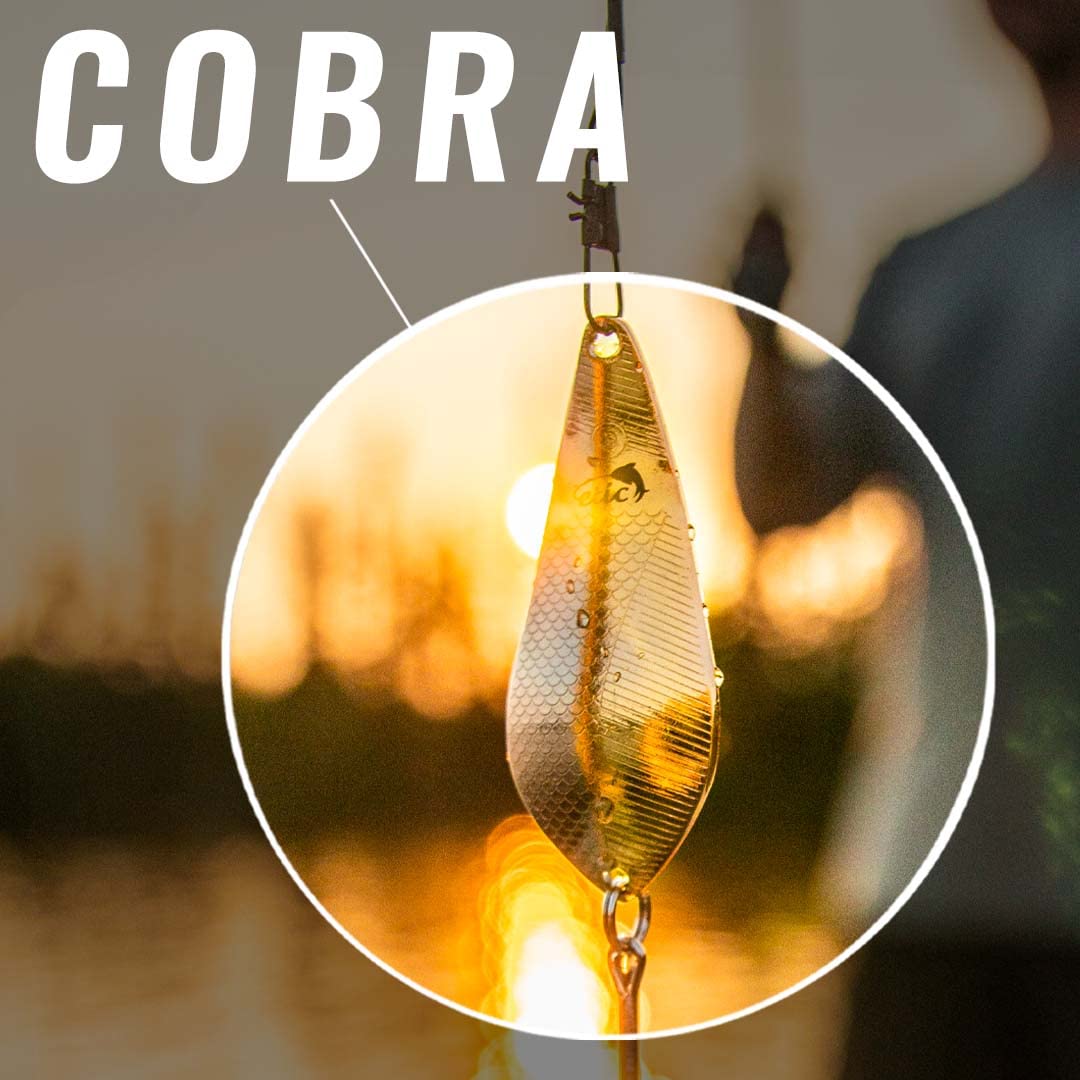 ETIC Cobra 2.5", ½oz Fishing Spoons Kit 100% Made of Brass, 3 pcs Fishing Lures, Tackle, Hooks, Baits, Spinning, Casting, Trolling for Trout, Salmon, Pike, Walleye, Bass and Mores