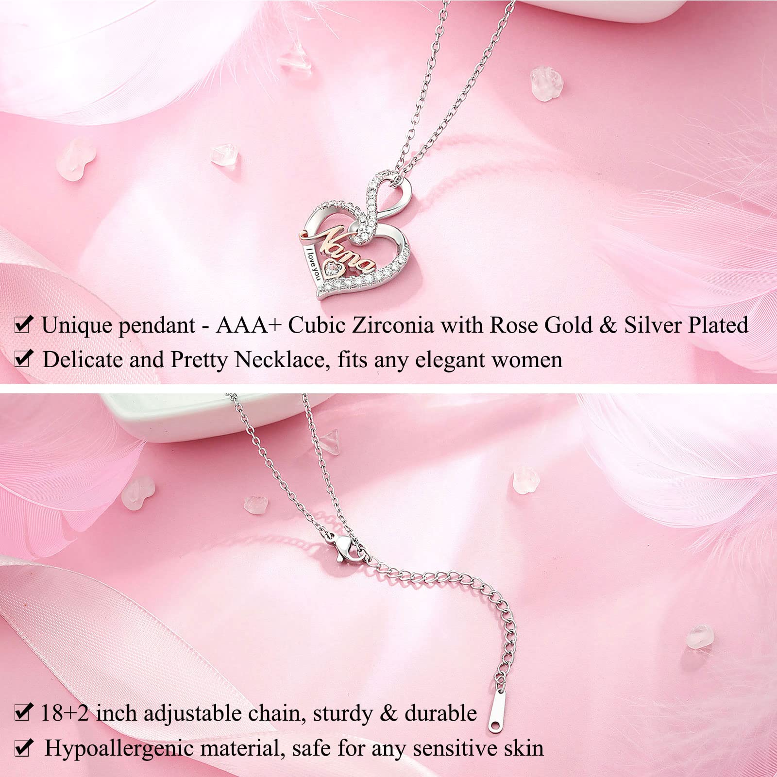 UPROMI Mothers Day Gifts for Nana, Nana Birthday Gifts, Best Nana Ever Gifts, Nana Necklace, Best Grandmother Grandma Gigi Gifts for Nana from Granddaughter Grandson