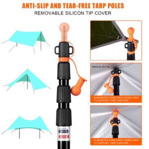 Tent Poles for Tarp, CAMULAND Telescoping Camping Gear Accessories Stakes for Hammock Rain Fly Sun Shade Adjustable Lightweight Aluminum Set of 34.5" - 110.2" Hiking, Awning/Outdoor with Carry Bag