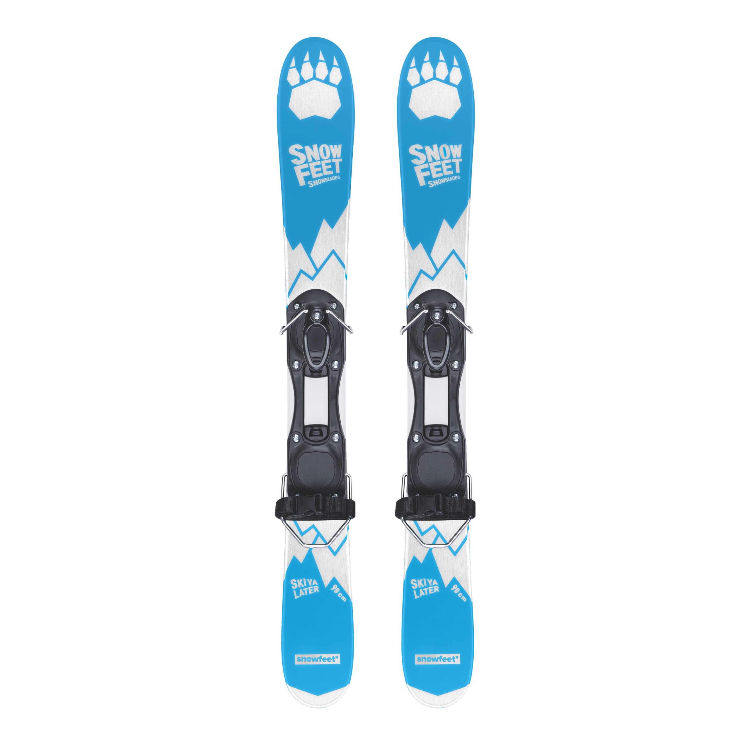 Short Mini Skis for Snow | Snowblades Skiboards | Snowfeet | 90 cm… (Blue)