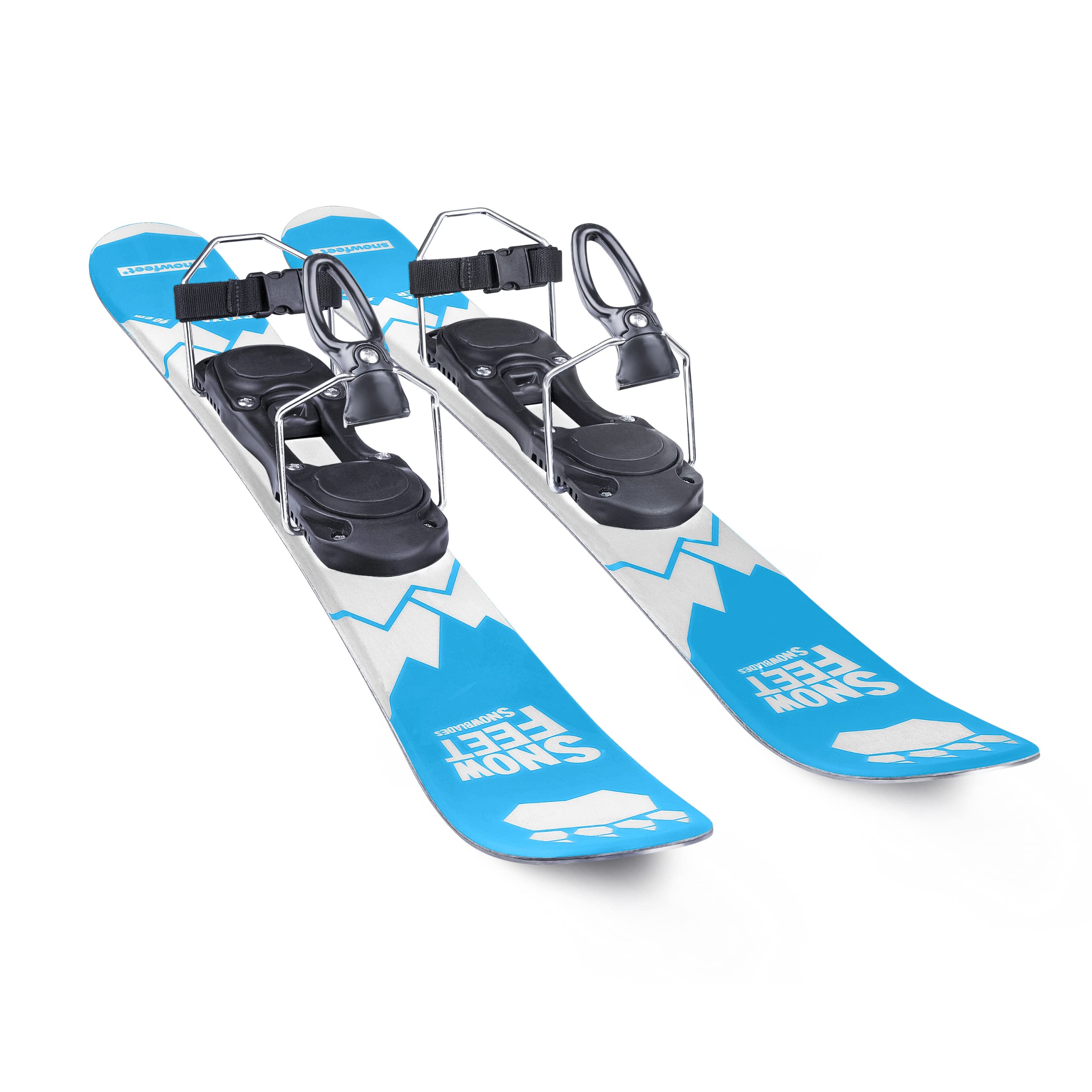 Short Mini Skis for Snow | Snowblades Skiboards | Snowfeet | 90 cm… (Blue)