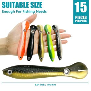 Soft Bionic Fishing Lure, Soft Plastic Fishing Lures, Bass Fishing Bait, Freshwater Top Water Saltwater Fishing Lures, Swim Baits for Bass Fishing, Bass Lures - 10 PCS