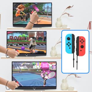 Ermorgen Switch Sports Accessories Bundle, 9 in 1 Kit for Switch & Switch OLED, Joycon Grip for Sport Game, Leg Straps & Wrist Strap, Tennis Badminton Rackets, Golf Club and Sword Controller