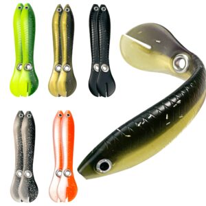 soft bionic fishing lure, soft plastic fishing lures, bass fishing bait, freshwater top water saltwater fishing lures, swim baits for bass fishing, bass lures - 10 pcs