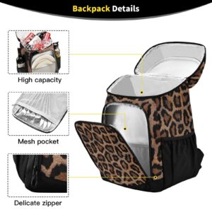 Leopards Cooler Backpack for Women Men Picnic Cooler Bags Insulated Leakproof Portable