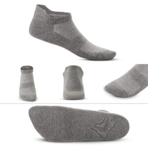 BONISTO Cotton Ankle Socks - 6 Pairs Mens Athletic Low Cut Socks - Soft Sneaker Socks (Medium, Light Grey)