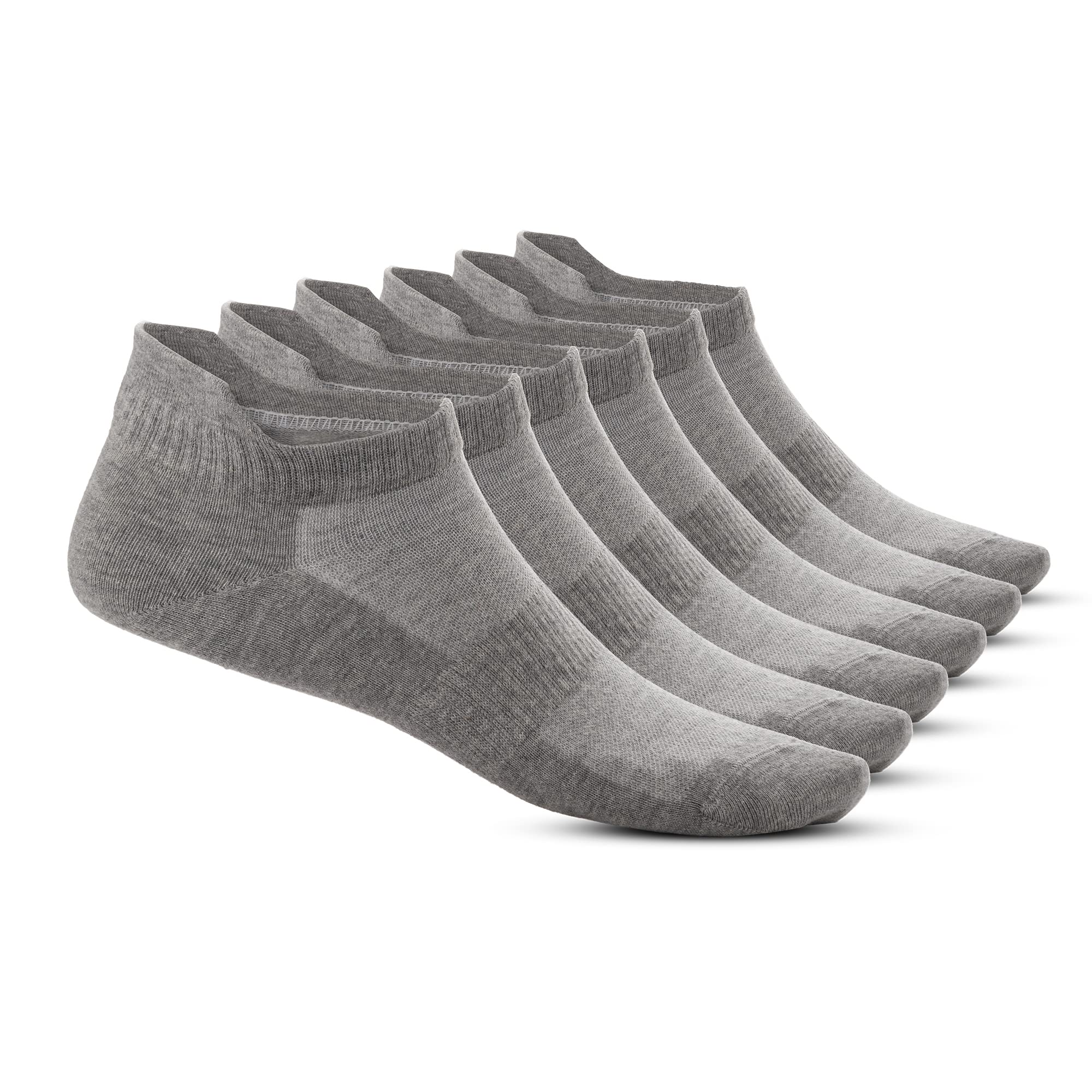 BONISTO Cotton Ankle Socks - 6 Pairs Mens Athletic Low Cut Socks - Soft Sneaker Socks (Medium, Light Grey)