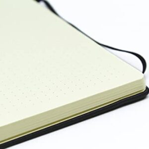 Silvine A4 Executive Hardback Notebook/Journal Black. 160 Dotted Pages of 90gsm Premium Ivory Paper