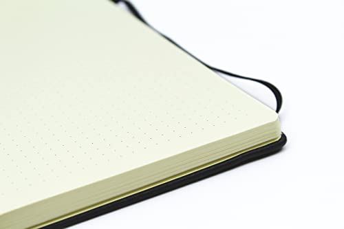 Silvine A4 Executive Hardback Notebook/Journal Black. 160 Dotted Pages of 90gsm Premium Ivory Paper