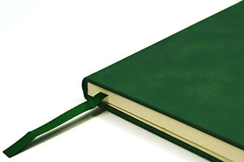 Silvine A4 Executive Hardback Notebook/Journal Green. 160 Lined Pages of 90gsm Premium Ivory Paper, British Racing Green (198BRG)