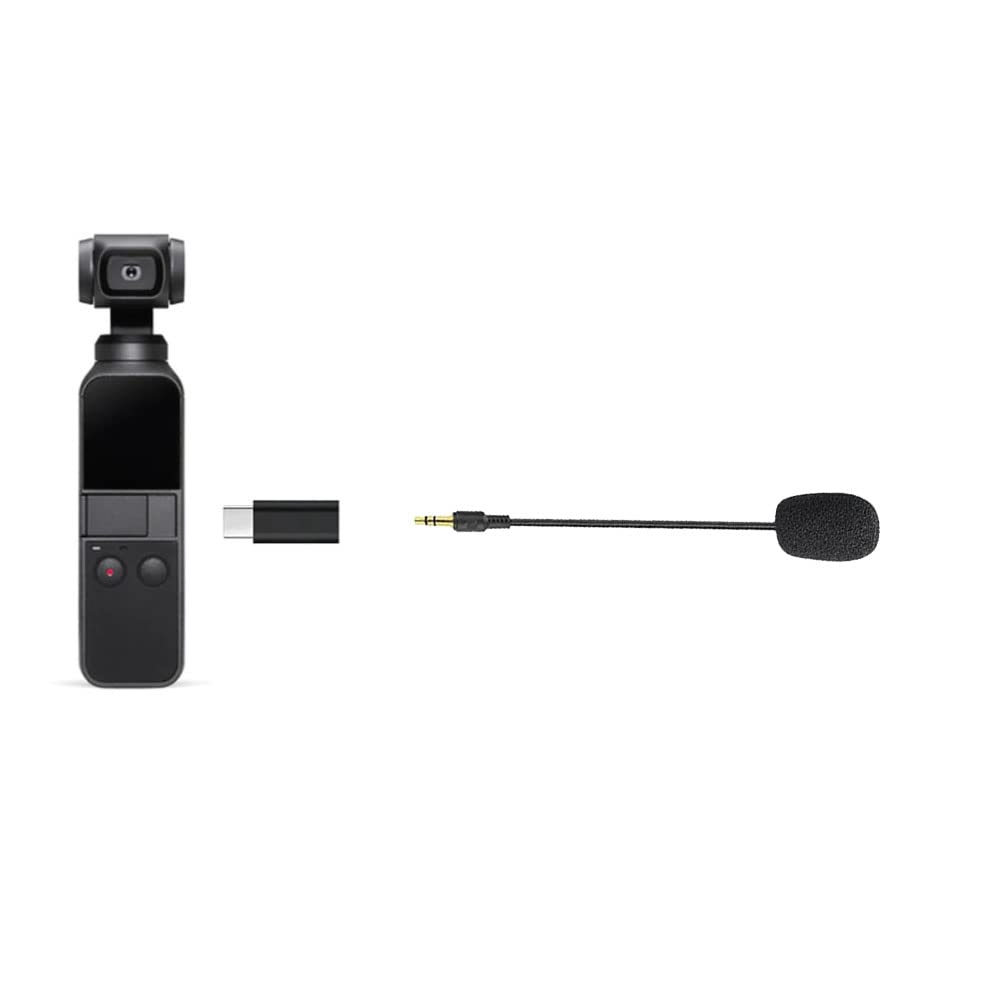 Dafalip osmo Handle 3.5mm Microphone Mic Designed for DJI OSMO Action,Action 2, Pocket,Pocket 2 & Gopro Series Cameras with 3.5mm TRS Canon (3.5MM Microphone)