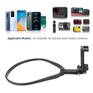 Jopwkuin Action Camera Neck Holder, ABS High Toughness Neck Phone Stand 180° Bend for