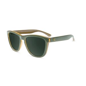 knockaround premiums polarized sunglasses for men & women - impact resistant lenses & full uv400 protection, army green frames/aviator green lenses