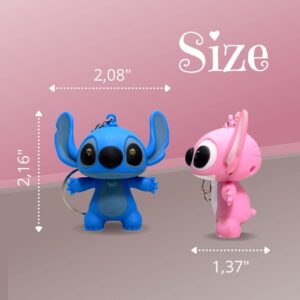 2PCS Murine And Angel Keychain Cartoon Key Chains for Kids Girls Boys Cartoon Couple Keychain for Keys Bag Phone Cartoon Keychain Gift for Birthday Christmas New Year Kids Keychains For Backpacks