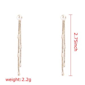 Dangle Earrings for Women, Fashion Silver Earrings, Sterling Silver Bling Design Long Dangle Earrings Drop Women Drop Silver Earrings Dangling Earrings Jewelry for Women(Gold)