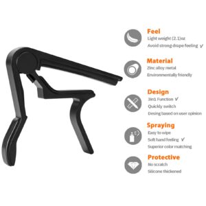 Guitar Capo, 6-String Guitar Capo for Acoustic and Electric Guitars,Ukulele,Mandolin,Banjo