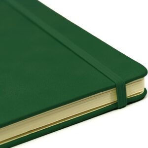 Silvine A4 Executive Hardback Notebook/Journal Green. 160 Lined Pages of 90gsm Premium Ivory Paper, British Racing Green (198BRG)