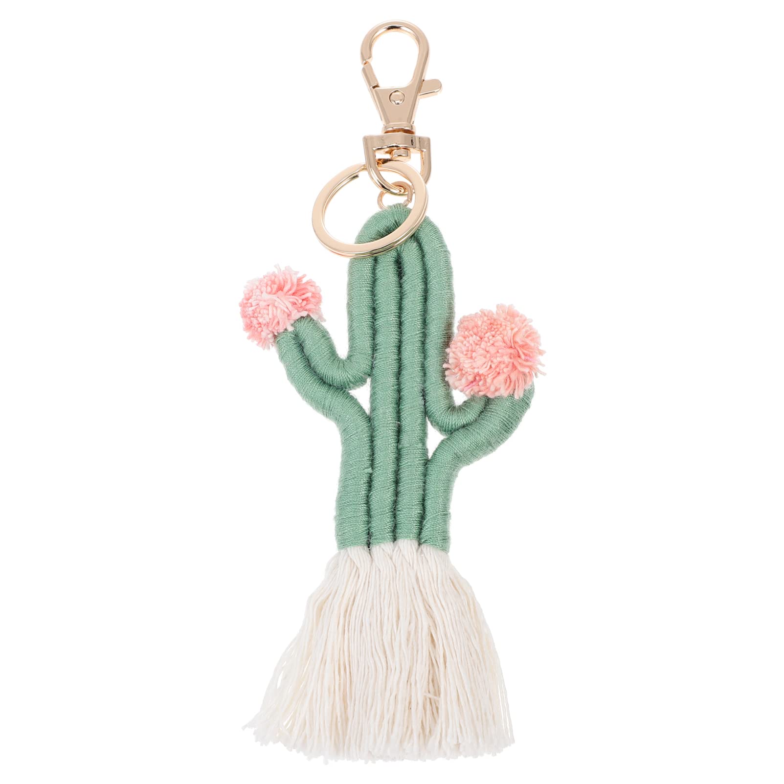 GALPADA Woven Cactus Keychain Handmade Bohemian Tassel Keyring Cactus plant Pendant Boho Key chain Jewelry for women Girls boy