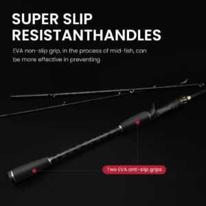 Casting Fishing Rod SAN LIKE Spinning Fishing Rod Durable Fiberglass Telescopic Fishing Rod with EVA Handle and Carrier Bag for Beginner Adults Sea Fishing (1.98M 6.5FT)