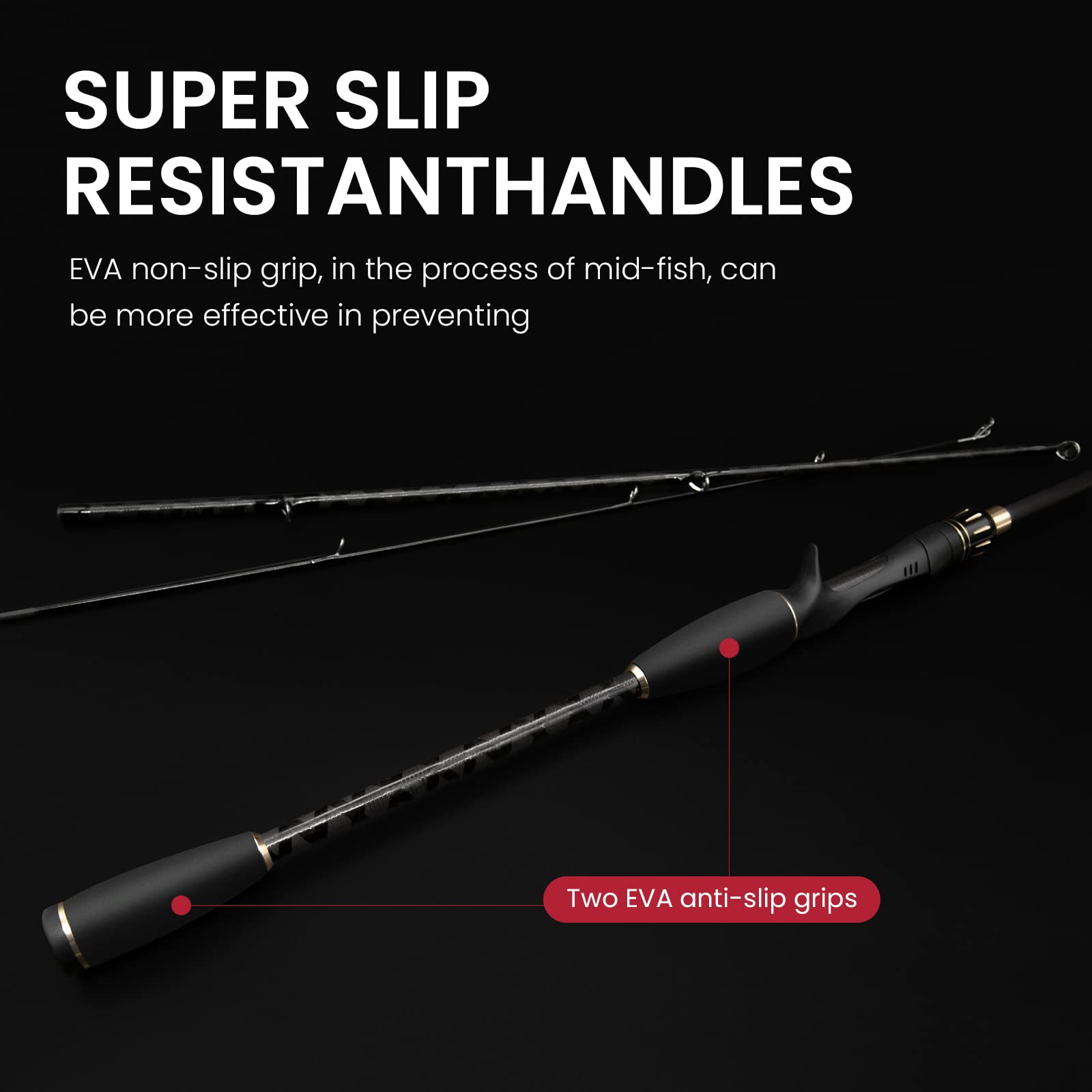 Casting Fishing Rod SAN LIKE Spinning Fishing Rod Durable Fiberglass Telescopic Fishing Rod with EVA Handle and Carrier Bag for Beginner Adults Sea Fishing (1.98M 6.5FT)