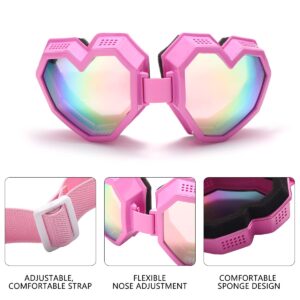 GUVIVI Heart Shaped Sunglasses Fashion Ski Goggles Oversize Love Glasses for Women Men Fun Eyewear Eyeglass