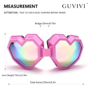 GUVIVI Heart Shaped Sunglasses Fashion Ski Goggles Oversize Love Glasses for Women Men Fun Eyewear Eyeglass