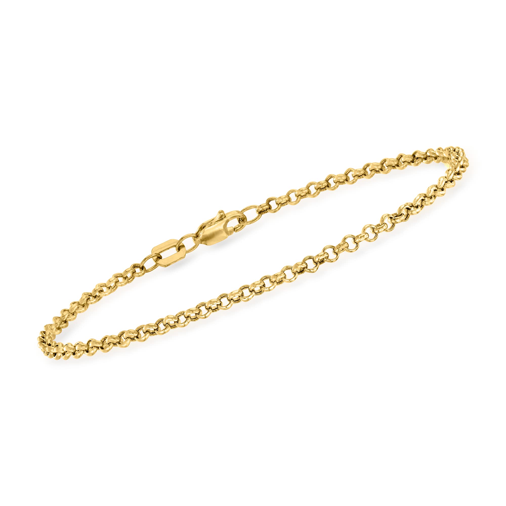 RS Pure by Ross-Simons 14kt Yellow Gold Rolo-Link Bracelet. 7 inches