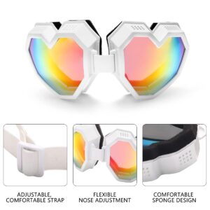 GUVIVI Heart Shaped Sunglasses Fashion Ski Goggles Oversize Love Glasses for Women Men Fun Eyewear Eyeglass