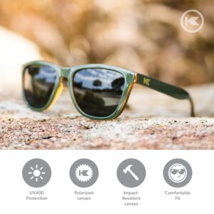 Knockaround Premiums Polarized Sunglasses for Men & Women - Impact Resistant Lenses & Full UV400 Protection, Army Green Frames/Aviator Green Lenses