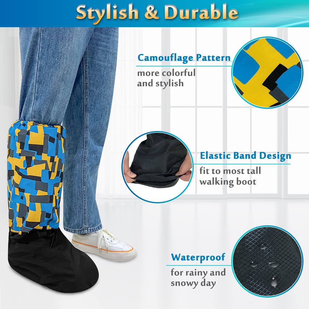 Mybow Walking Boot Cover Medical Fracture Foot Cast Cover Orthopedic Walking Boot for Broken Ankle Tall Waterproof Foot Cover Outdoor Protector Snow Winter Recovery Rain Boot Cover Accessories