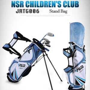 PGM Junior Golf Club Complete Set Includes Driver, Hybrid, 7, 9, Wedge Irons, Putter, Stand Bag Right Handed for Children Kids 6-8, 6 Pieces Youth Golf Clubs with 2 Headcovers for Boys & Girls