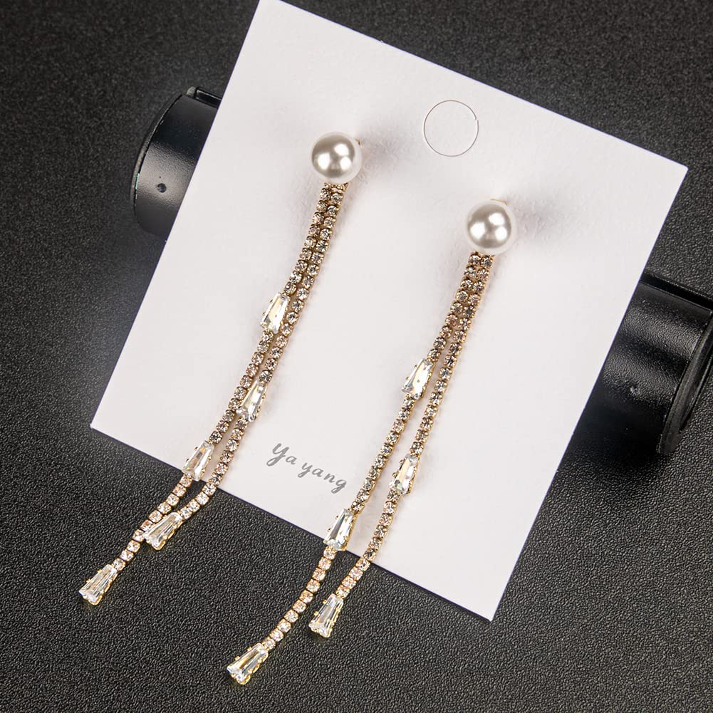 Dangle Earrings for Women, Fashion Silver Earrings, Sterling Silver Bling Design Long Dangle Earrings Drop Women Drop Silver Earrings Dangling Earrings Jewelry for Women(Gold)