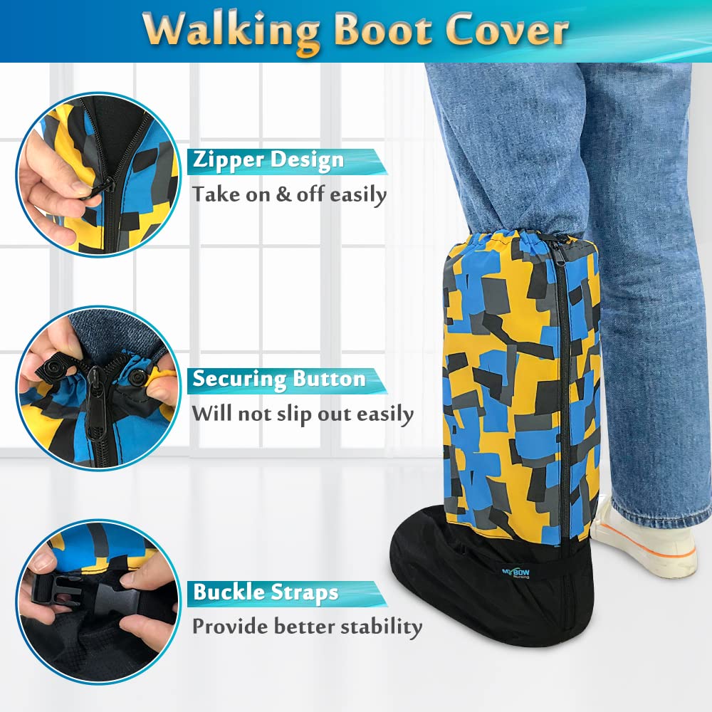 Mybow Walking Boot Cover Medical Fracture Foot Cast Cover Orthopedic Walking Boot for Broken Ankle Tall Waterproof Foot Cover Outdoor Protector Snow Winter Recovery Rain Boot Cover Accessories