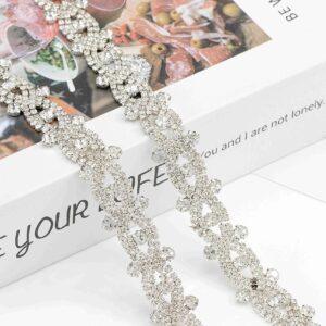 Rhinestone Belt Sliver Sparkly Crystal Dimonad Belt for Women Dresses Wedding Dress Bridal Belt Sliver Loop