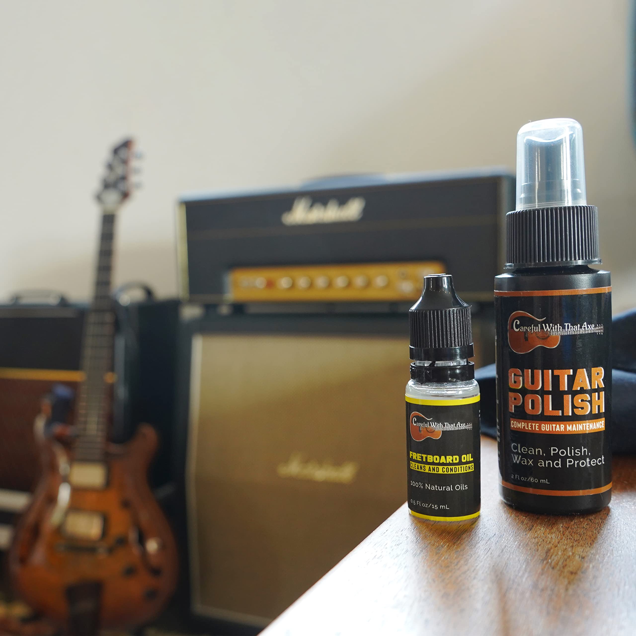 Guitar Cleaning, Polish and Oil Care Kit - Guitar Oil and Cleaner for Body and Fretboard Fingerboard - Cleans, Polishes, and Protects