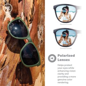 Knockaround Premiums Polarized Sunglasses for Men & Women - Impact Resistant Lenses & Full UV400 Protection, Army Green Frames/Aviator Green Lenses