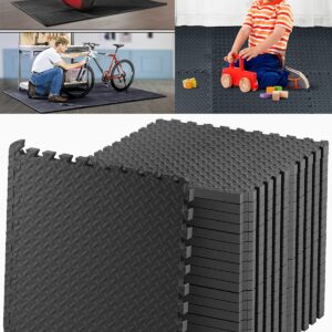 Kangler Puzzle Exercise Mat, 20 Tiles Foam Interlocking Exercise Mats - Floor Tiles for Gym Equipment and Cushion for Workouts