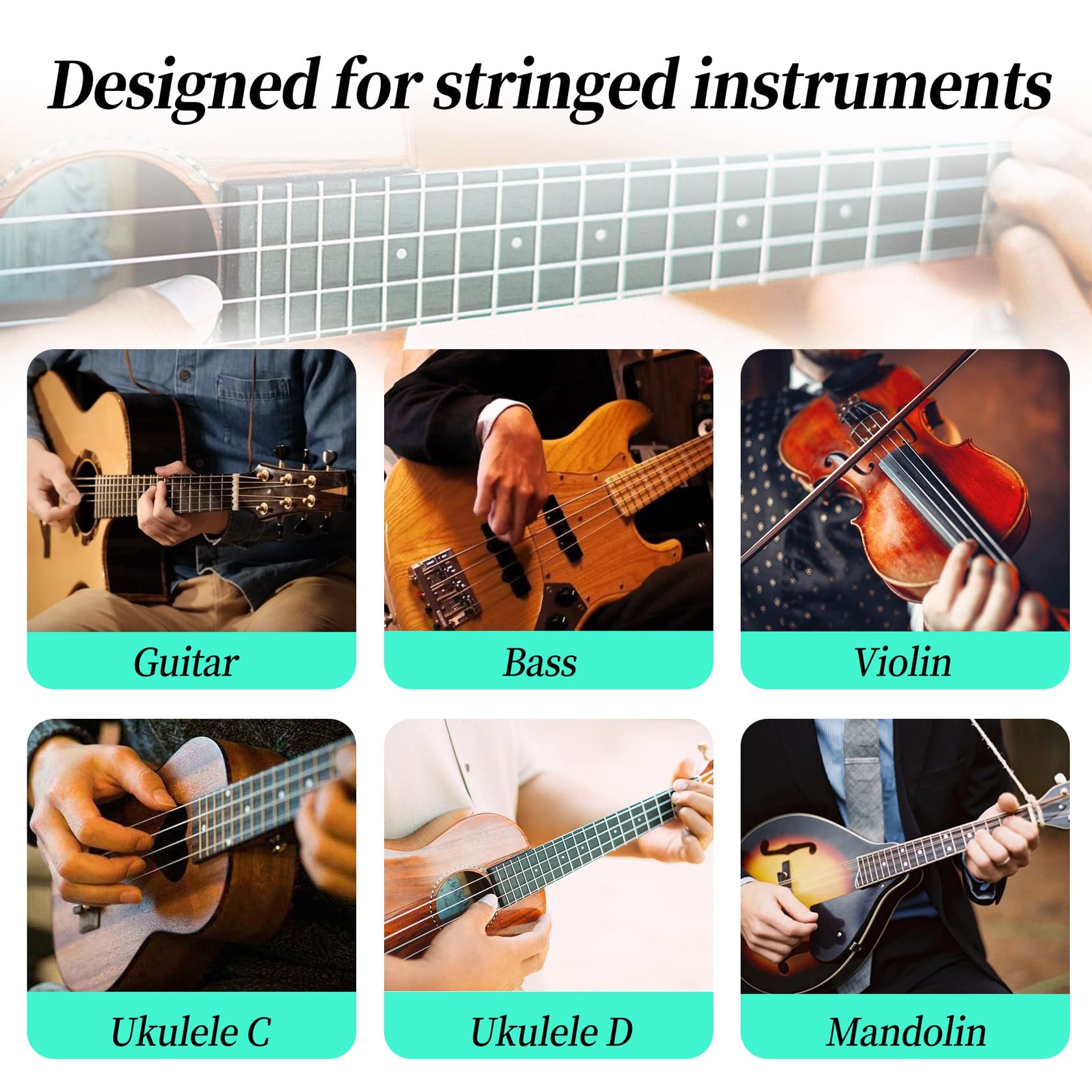 Guitar Tuner Clip on Ukulele Violin Tuner - Chromatic Tuner for Bass Electric Acoustic Guitar Tuner