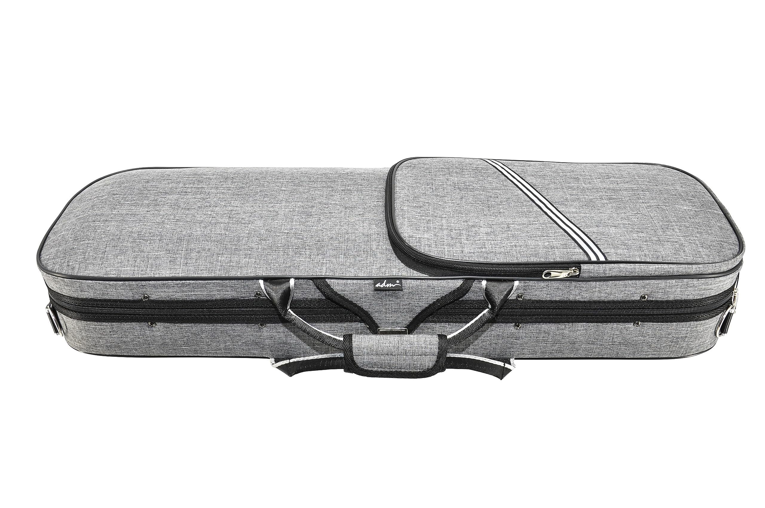 adm 4/4 Full Size Violin Case Oblong Violin Hard Case with Built-in Hygrometer,Super Lightweight Portable with Carrying Straps