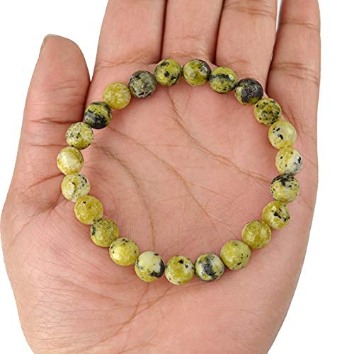 Aleafa Armlet Presents Natural Serpentine Bracelet Crystal Stone 8 Mm Diamond Cut Bead Bracelet for Reiki and Crystal Stones (Color : Green) #Aport-4513