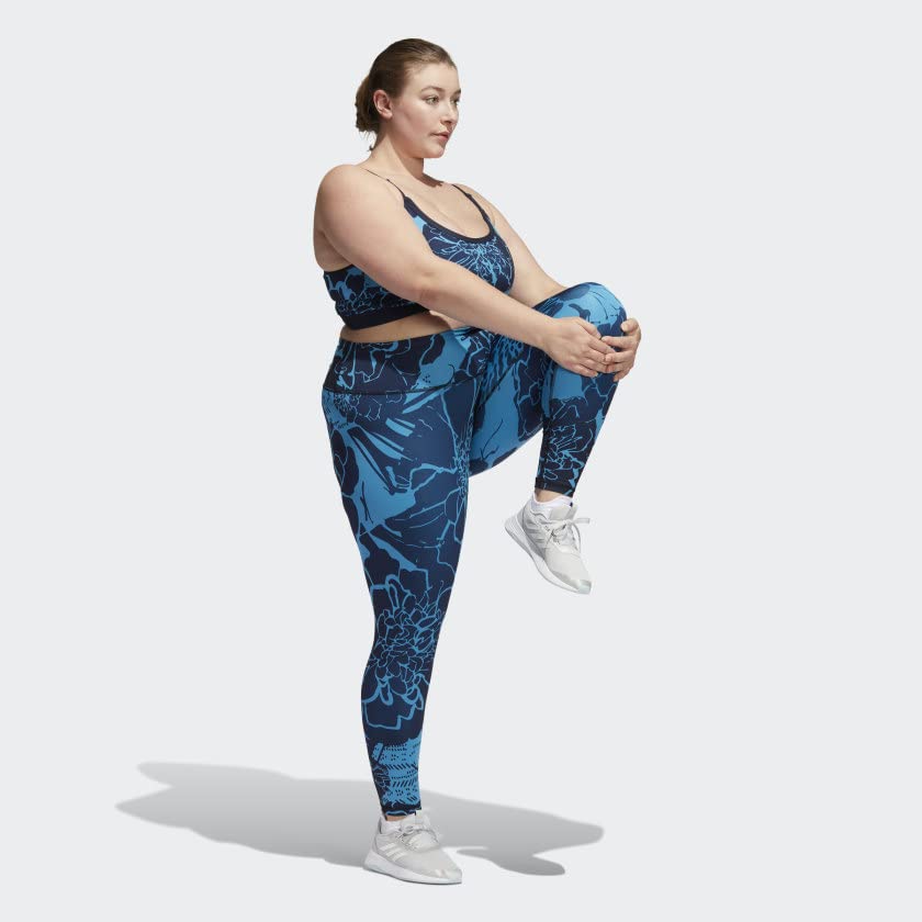 adidas Optime Superher Training 7/8 Tights (Plus Size) Women's, Blue, Size 2X