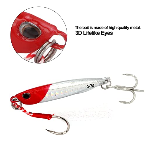 Velaurs 20g Fishing Line Portable Reusable Fishing Line Red head and silver body (VelaursNpvZ-11)